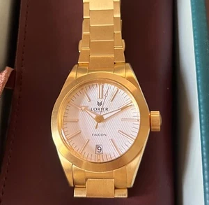 RARE! Lorier Falcon 1 Gold PVD Automatic Microbrand watch - Picture 1 of 4