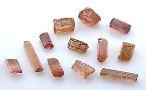 8.83 Gram TWELVE Golden Peach Pumpkin Crystal Gem Facet Tourmaline Rough EBS1575 - Picture 1 of 2