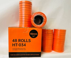 PREMIUM MASKING TAPE Orange 3/4 inch  (48 Rolls) 4 sleeves Automotive Bodyshop - Picture 1 of 4