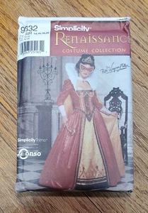 Abito rinascimentale maschera mantello misses 14 16 18 20 semplicità 9832 ballo in costume - Foto 1 di 2