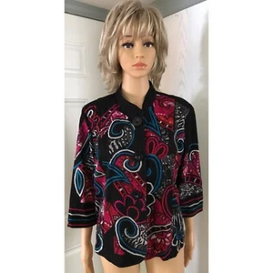 CHOICES Women's Boho Artsy Art To Wear Jacket Top Embroidered MEDIUM NEW NO TAG - Picture 1 of 5