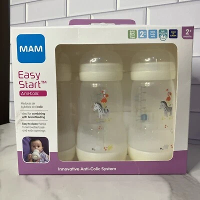 MAM Easy Start 防绞痛 3 瓶套装 9 盎司米色 2 个月以上 自灭菌 — 第 1/4 张图片