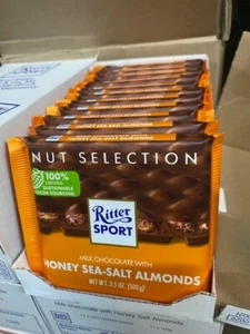 (44 RIEGEL) RITTER SPORT echte Schokolade aus Deutschland - Honig Meersalz Mandeln - Bild 1 von 3