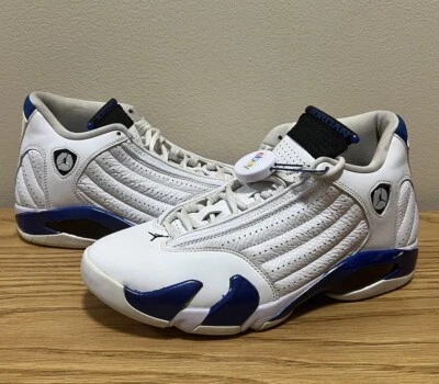 Nike Air Jordan 14 Blanco Hyper Royal Blue talla 9 487471-104 OG XIV Zapatos Retro Foto 1 de 4