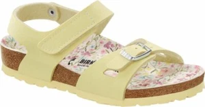 Birkenstock Kinder BF Vegan Gelb Colorado Blumen genarbt Popcorn Sandalen UK8 Jnr - Bild 1 von 8
