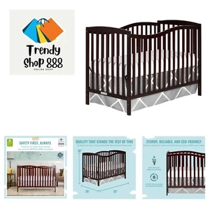 Chelsea 5-In-1 Convertible Crib In Espresso, JPMA Certified - Picture 1 of 9