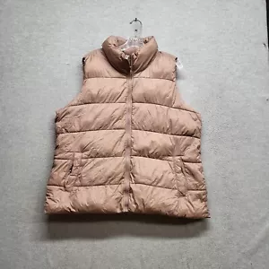 Old Navy Women Jacket XL Brown Frost Free Puffer Vest Full Zip - Picture 1 of 8