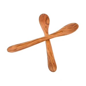 Cucharas para agitar/degustar madera de olivo (juego de dos) - madera ak - utensilios hechos a mano - Imagen 1 de 7