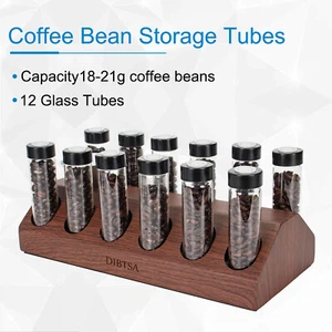 Coffee Bean Storage Cellars Tubes One-Way Exhaust Valve Capacity 18-21g 12 Tubes - Picture 1 of 16