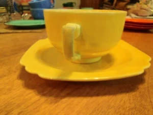 Vintage Homer Laughlin Riveria Century Yellow Cup & Saucer - Picture 1 of 6