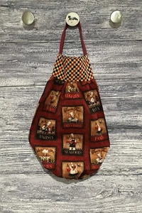 Plastic Grocery Bag Rag Sock Holder Fat Chefs Bistro Pasta Barista Veggies Food - Picture 1 of 5