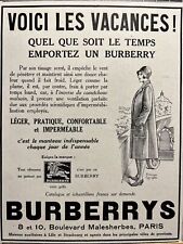Burberrys Trench Pubblicità 1925 Vintage Francia Originale Reklame Poster
