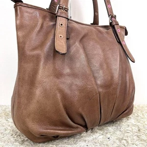 Paul Smith Logo Embossed A4 Business Tote Bag Leather Brown Beautiful design Eas - Picture 1 of 10