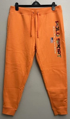 Pantalones de chándal Polo Sport Ralph Lauren Logo polar naranja para hombre talla XXL 2XL nuevos Foto 1 de 4