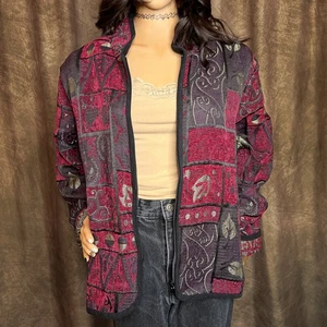 Coldwater Creek Vintage Y2K Patchwork Tapestry Jacket Multicolor Women's XL - Picture 1 of 9