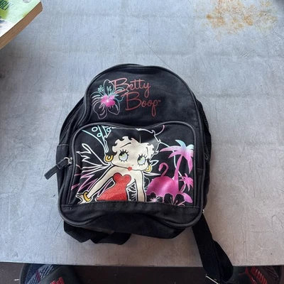 Mochila Betty Boop Negra Tela Rosa Multicolor Gráfico Cremallera -, Foto 1 de 3