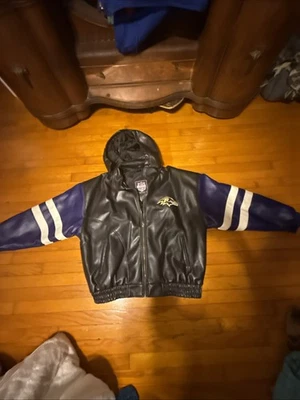 Винтажная мужская куртка на молнии 90-х годов Y2K Game Day Baltimore Ravens с капюшоном размер большой - Изображение 1 из 4