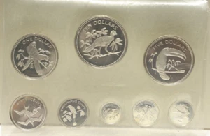 1974 Franklin Mint Coinage Of Belize Sterling Silver 8 Coin Proof Set - Picture 1 of 2