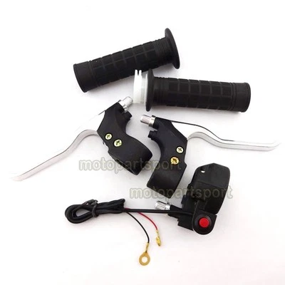 Hand Grips Kill Stop Switch Twist Throttle Brake Levers Set For Pocket Mini Bike - Image 1 of 4