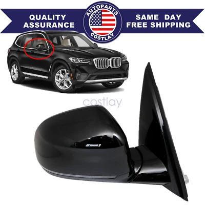 For BMW X3 2018-2024 Black Right Passenger Side Mirror With Blind Spot - Image 1 of 4