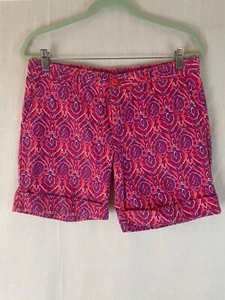 Pantaloncini Faded Glory 6 Arancione Viola Rosso Cotone Art Decò Zip Tasche Frontali Polsino    - Foto 1 di 11