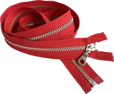 YKK #5 Nickel Silver Doughnut Pull Jacket Zipper Separating Choice Color -Length - Image 1 of 4