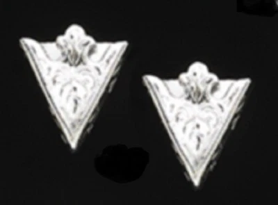 Nuevas puntas de cuello Western Austin acento grabadas plateadas 1 1/4” X 1 1/2” atornilladas   Foto 1 de 4