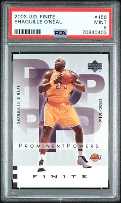 2002 UPPER DECK FINITE SHAQUILLE O'NEAL #159 PROMINENT POWERS #ED /250 PSA 9 LA - Image 1 of 3