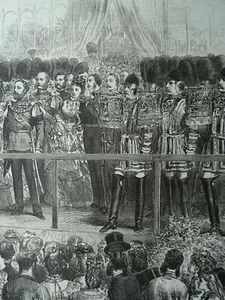 South Kensington Inauguración EXPOSICIÓN INTERNACIONAL Impresión Victoriana Original 1871 - Imagen 1 de 2