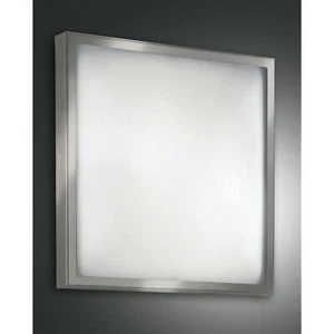 Fabas Luce Plafoniera grande in metallo con diffusore in vetro a risparmio energ - Foto 1 di 4