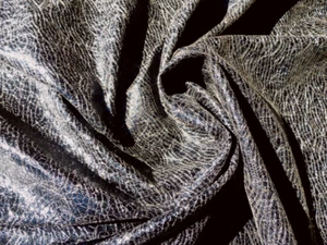 Pigskin leather XL hide Distressed Crackle Waves Print Dark Brown gloss finish - Picture 1 of 7