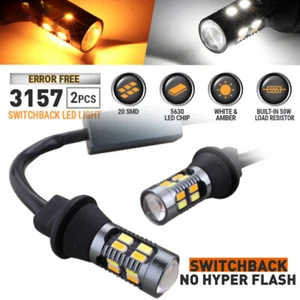 Winetis 3157/3457 Bombilla LED DRL Brillante Switchback, Luces Señal de Giro Blanco/Ámbar - Imagen 1 de 10