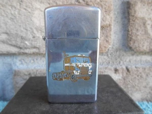 VINTAGE ZIPPO SLIM 1968 CHROME CIGARETTE LIGHTER. FORD TRACTOR TRUCK. - Picture 1 of 12