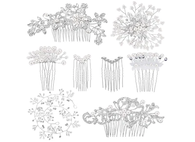 婚礼发梳人造珍珠水晶新娘发饰经典风格44件 — 第 1/4 张图片