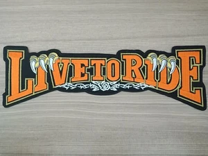 Big Patch Live To Ride Motorcycle Embroidered Patch/Sew-on Jacket Jean Clothing - Picture 1 of 4