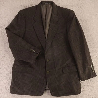 Chaqueta de Tweed de Colección M Marrón Príncipe de Gales Cuadros 100% Lana Blazer Abrigo Deportivo 43R Foto 1 de 4