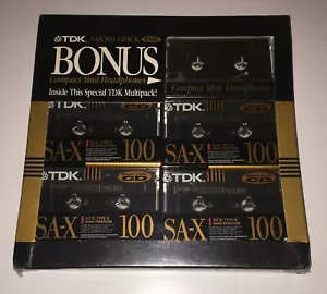pacchetto promozione combinato cuffie 4x TDK SA-X 100 + nuovo sigillato nuovo con scatola 1991 - Foto 1 di 2