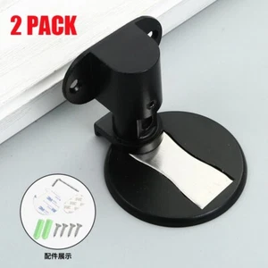 2X Door Stop Stopper Door Holder Catch Stopper for Home Apartment Black - Picture 1 of 8