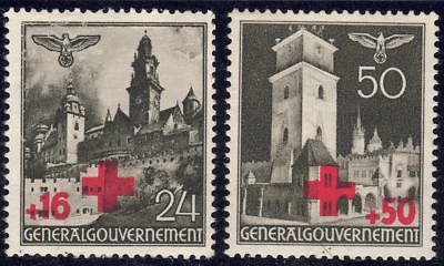 1940 Poland SC # NB2-NB3-Types of 1940-Occupation Semi-Postal-2 Different-M-H - Image 1 of 2