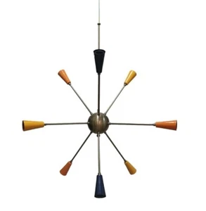 Candelabro de latón luces multicolores diseñador tonos multicolores decoración del hogar - Imagen 1 de 4