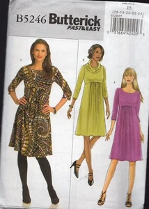 Butterick 5246  Pullover Dress Pattern Size 16-24 Uncut Factory Folded Very Easy - Picture 1 of 2