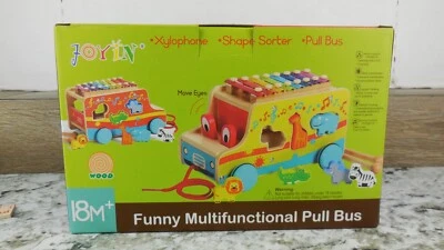 Joyin Multifunctional Pull Bus Toy  Xylophone Shape Sorter 18 Months - Image 1 of 4