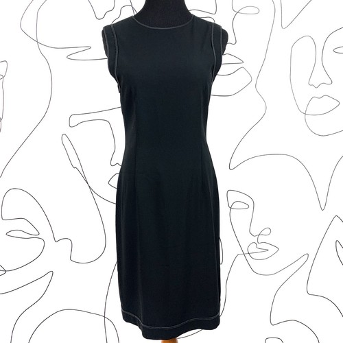 Abito da carriera Moschino nero senza maniche tubino sartoriale nero