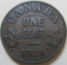 1924 Canada Small Cent Coin. KEY DATE BETTER GRADE 1 Penny 1p (RJ)