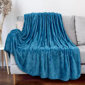 Throw Blanket for Sofa Couch Bed Lightweight Microfiber Polyester Waffle Pattern - Picture 1 of 190