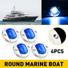 4Pcs Blue Round Marine Boat 6 LED Stern Transom Lights Cabin Deck Courtesy Light