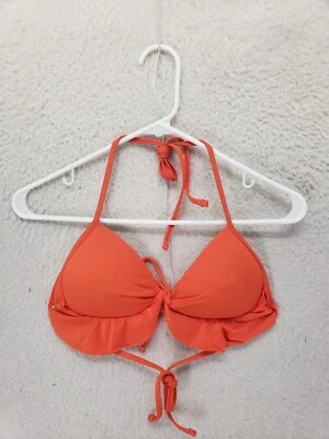 Kenneth Cole Mujer Top de Natación Medio Naranja Acolchado Halter Playa Piscina Bikini Foto 1 de 4