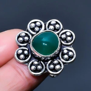 Green Onyx Handmade Gemstone Jewelry Ring US Size 5.5 - Picture 1 of 1
