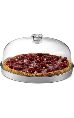 Cake Stand Cake Plate Godinger Server with Dome Metal Serving Tray Shatterproof - Image 1 of 4