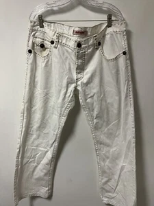 Men’s MONDO Designer Denim Jeans Size 38x34 White/Cream Color - Picture 1 of 11